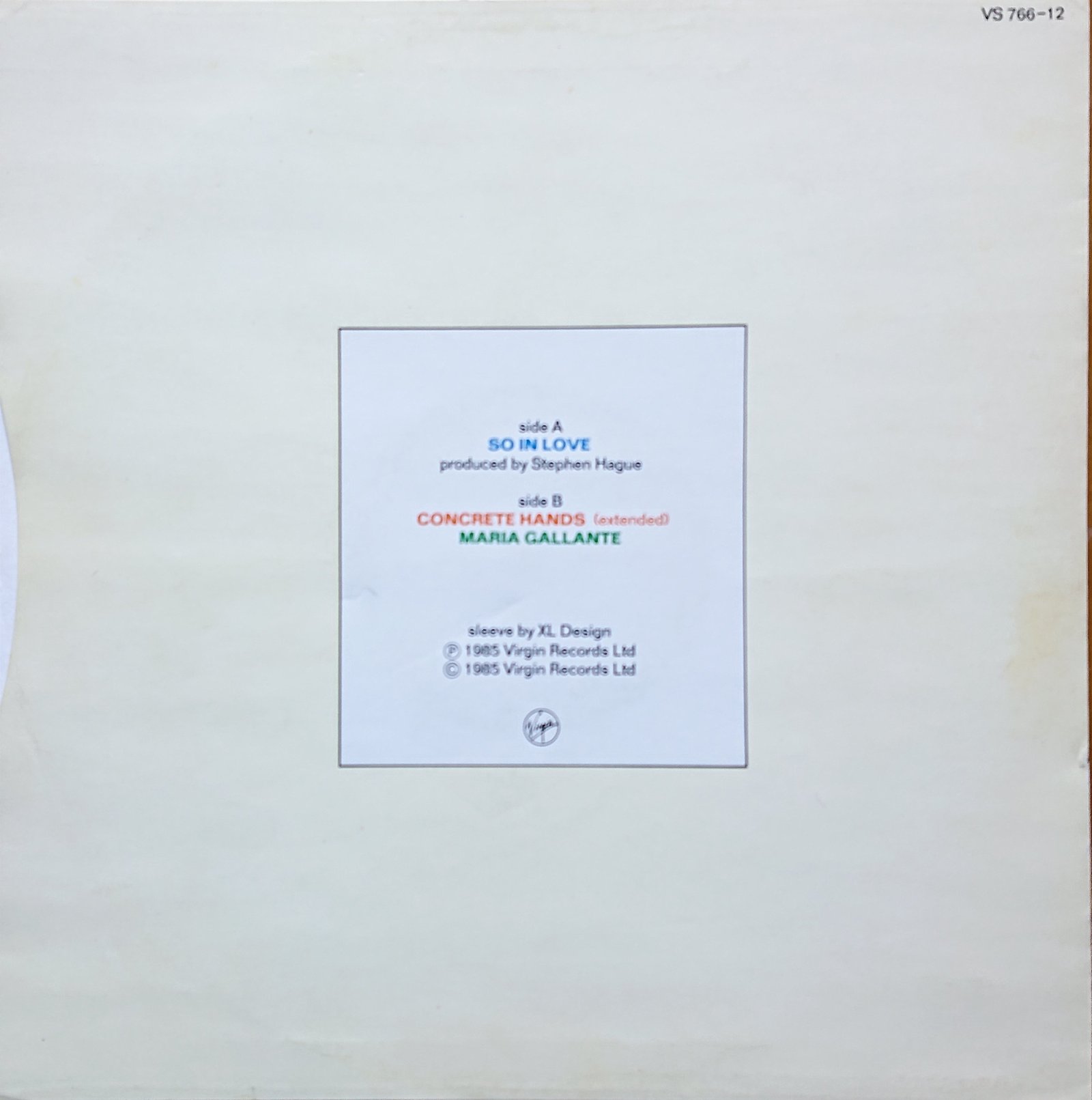 Back cover of VS 766 12